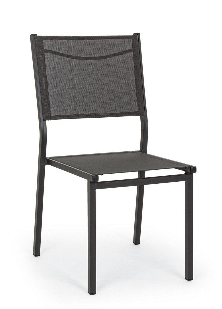 Set 6 scaune de gradina / terasa din metal si material textil, Hilde Antracit, l46xA57xH88 cm (2)