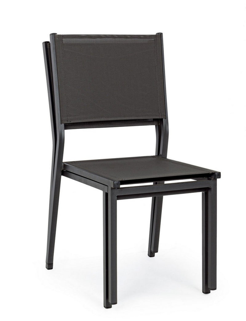 Set 6 scaune de gradina / terasa din metal si material textil, Hilde Antracit, l46xA57xH88 cm (3)