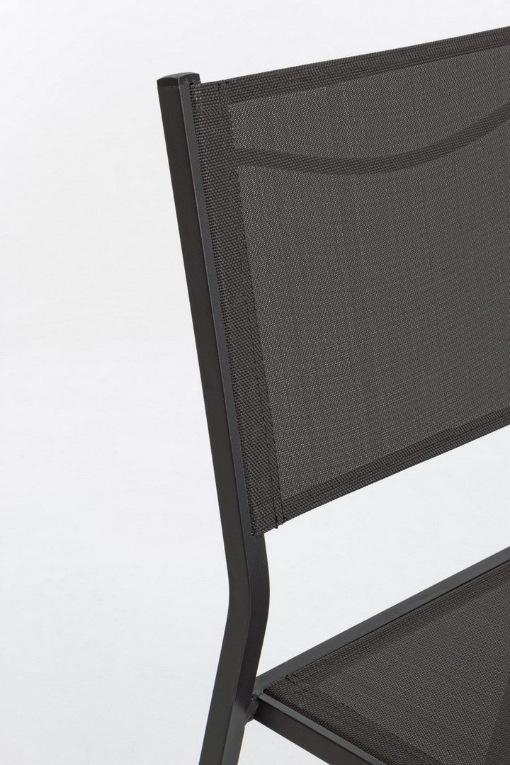Set 6 scaune de gradina / terasa din metal si material textil, Hilde Antracit, l46xA57xH88 cm (5)