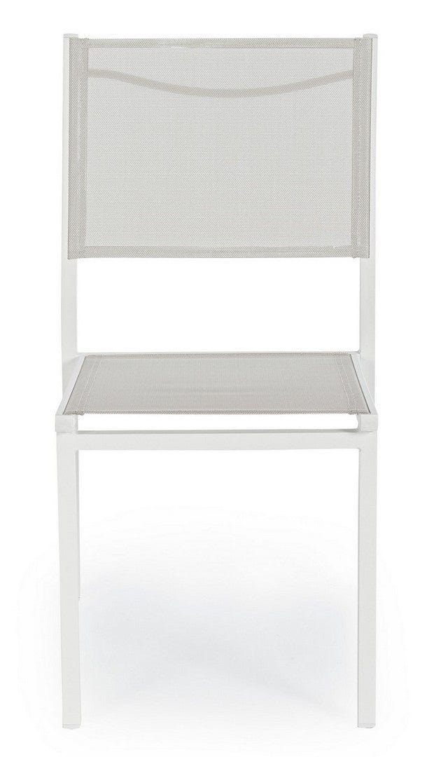 Set 6 scaune de gradina / terasa din metal si material textil, Hilde Gri / Alb, l46xA57xH88 cm (3)