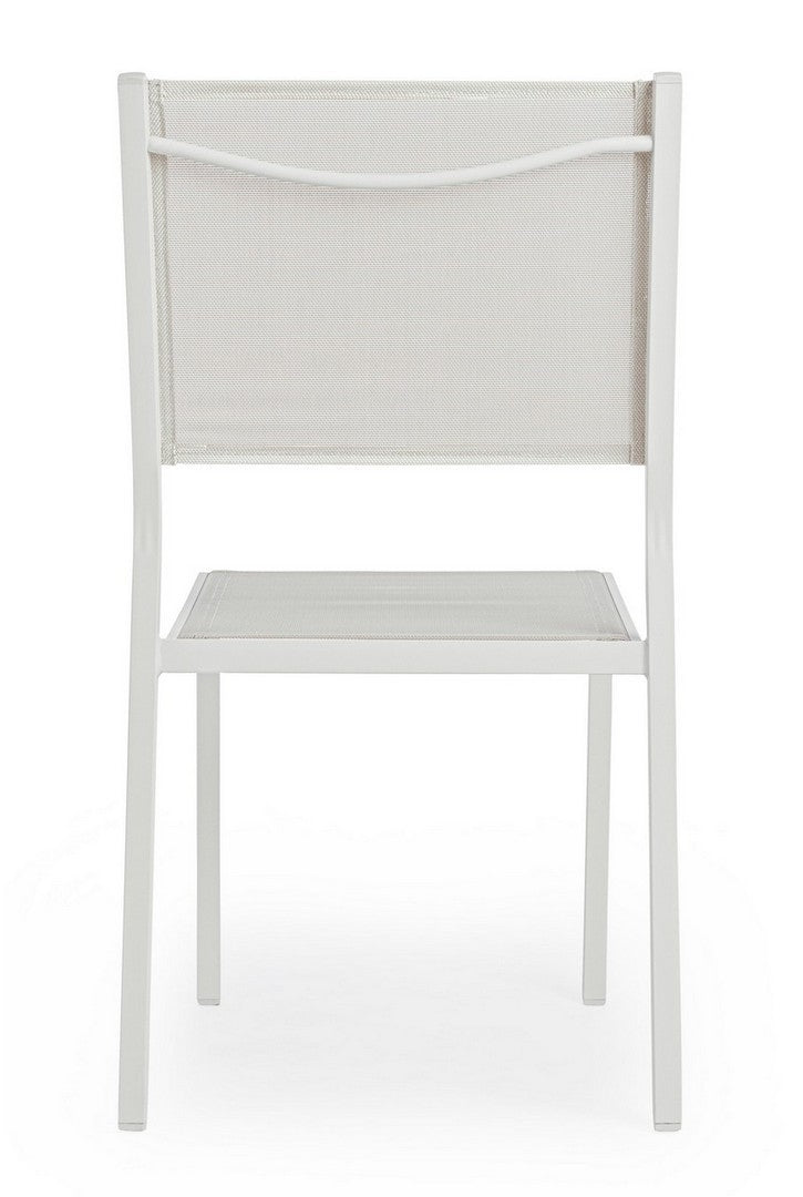 Set 6 scaune de gradina / terasa din metal si material textil, Hilde Gri / Alb, l46xA57xH88 cm (4)