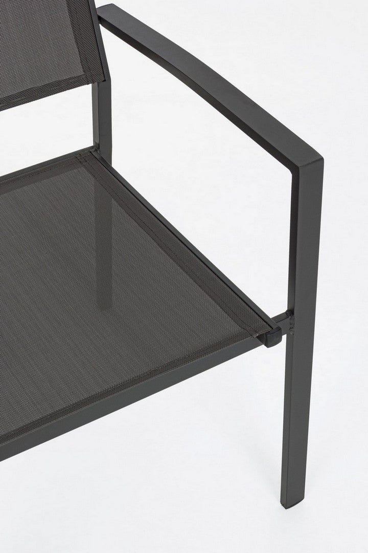 Set 6 scaune de gradina / terasa din metal si material textil, Hilde I Antracit, l57xA60xH88 cm (5)
