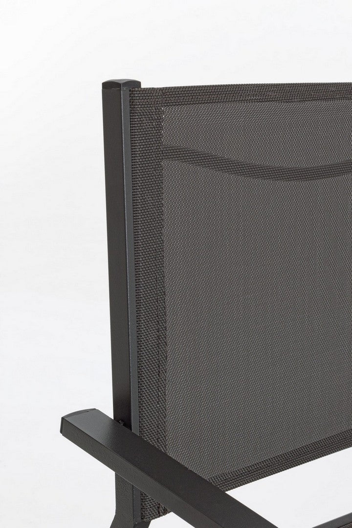Set 6 scaune de gradina / terasa din metal si material textil, Hilde I Antracit, l57xA60xH88 cm (4)