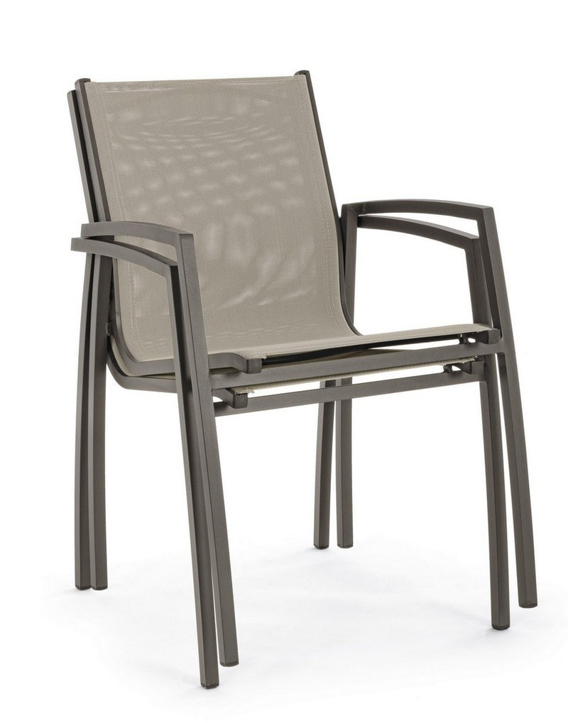 Set 6 scaune de gradina / terasa din metal si material textil Hilla Grej, l56,5xA61xH87 cm (7)