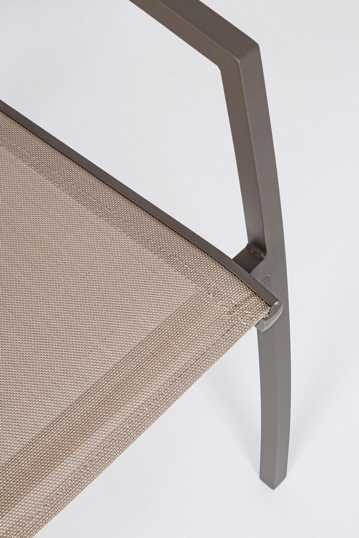 Set 6 scaune de gradina / terasa din metal si material textil Hilla Grej, l56,5xA61xH87 cm (6)