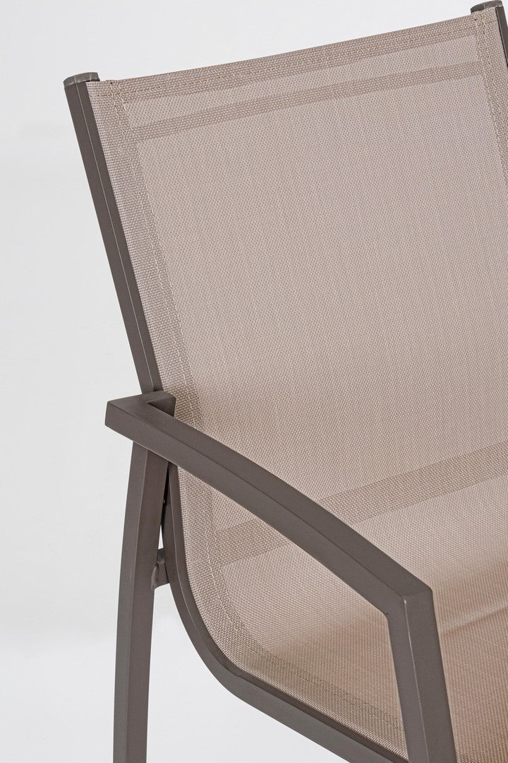 Set 6 scaune de gradina / terasa din metal si material textil Hilla Grej, l56,5xA61xH87 cm (5)