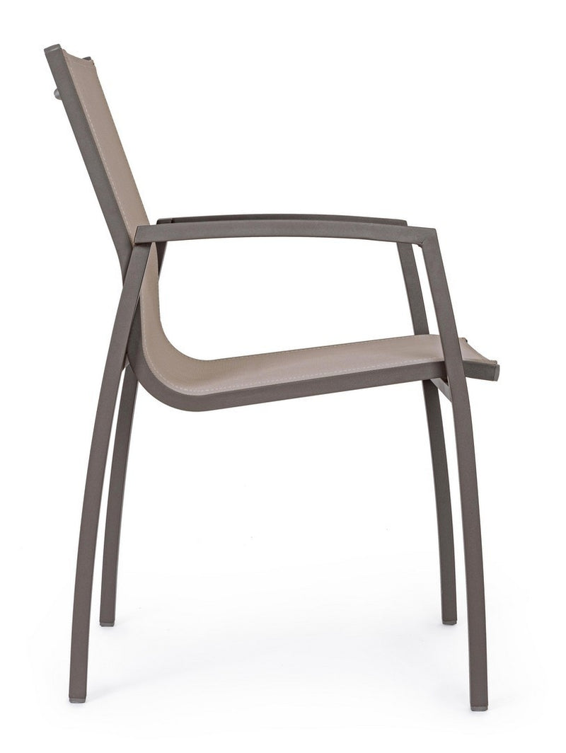 Set 6 scaune de gradina / terasa din metal si material textil Hilla Grej, l56,5xA61xH87 cm (4)
