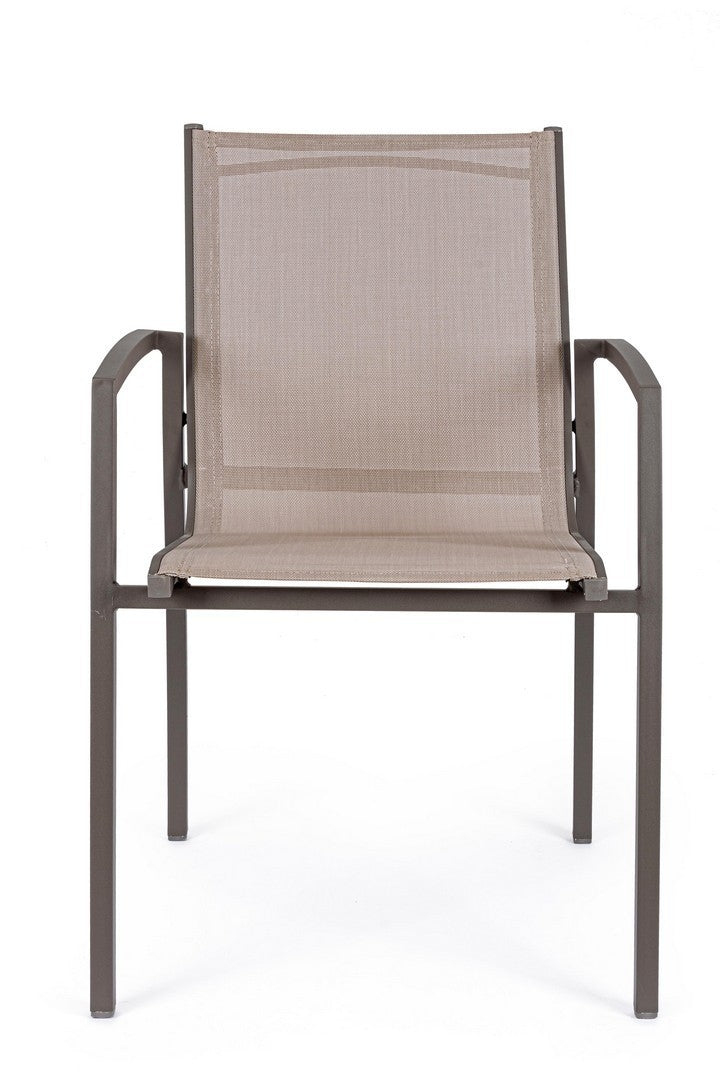 Set 6 scaune de gradina / terasa din metal si material textil Hilla Grej, l56,5xA61xH87 cm (2)