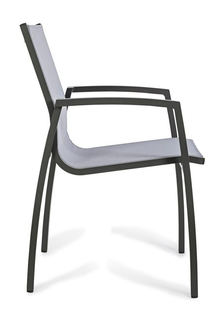 Set 6 scaune de gradina / terasa din metal si material textil Hilla Gri / Antracit, l56,5xA61xH87 cm (4)