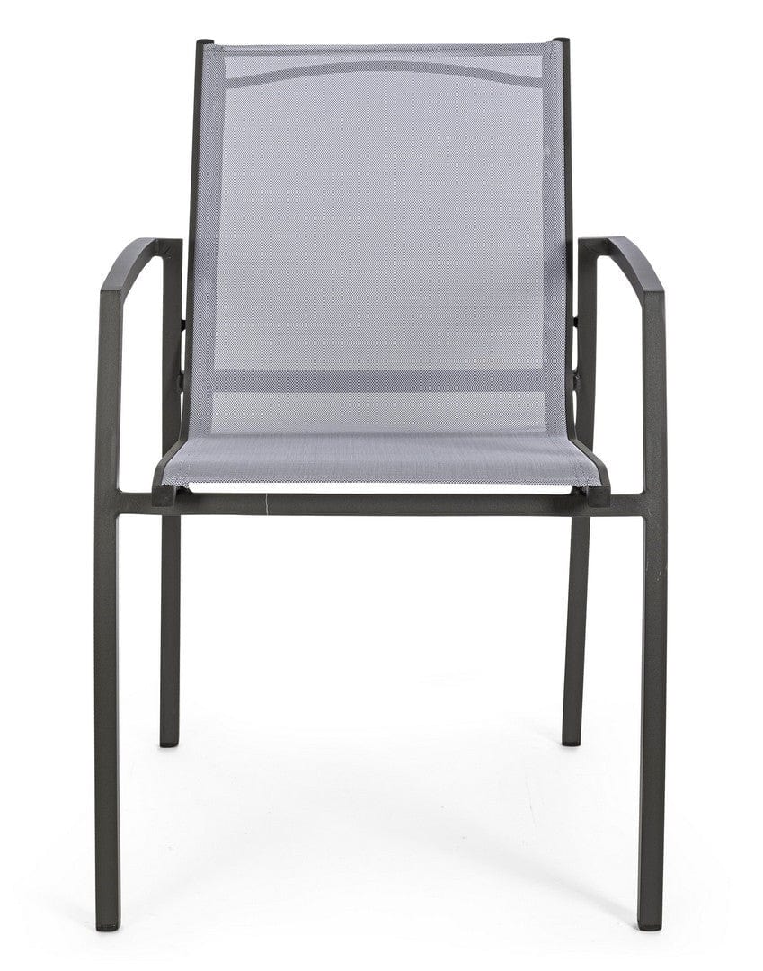 Set 6 scaune de gradina / terasa din metal si material textil Hilla Gri / Antracit, l56,5xA61xH87 cm (3)