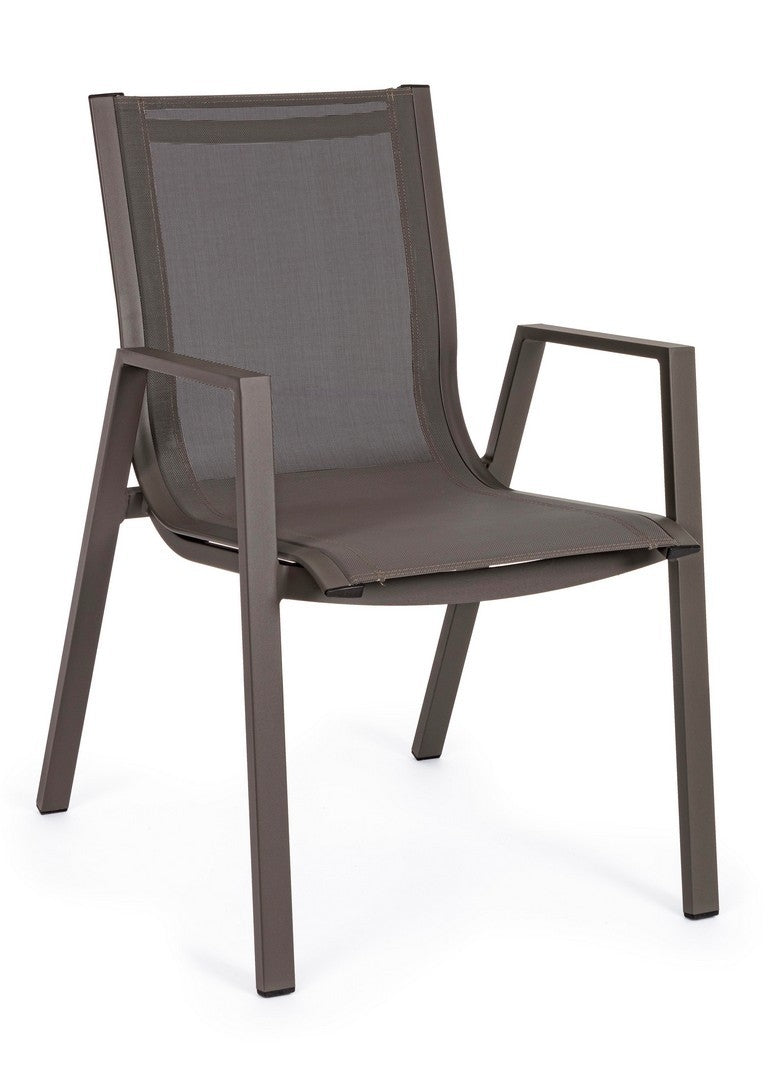 Set 6 scaune de gradina / terasa din metal si material textil Pelagius Grej, l55xA65,5xH88 cm (2)
