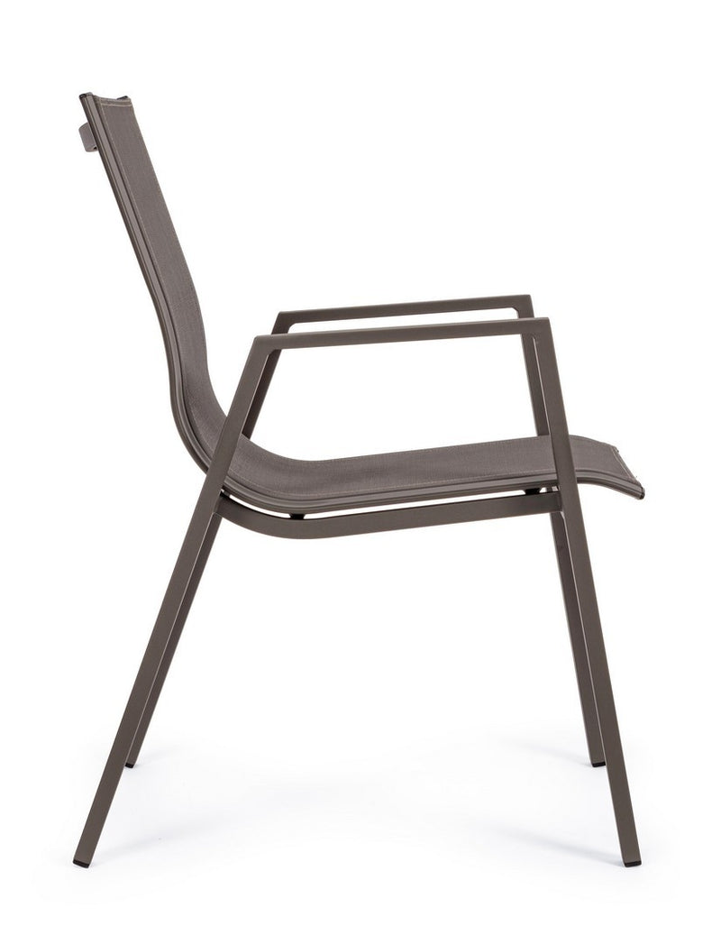Set 6 scaune de gradina / terasa din metal si material textil Pelagius Grej, l55xA65,5xH88 cm (5)
