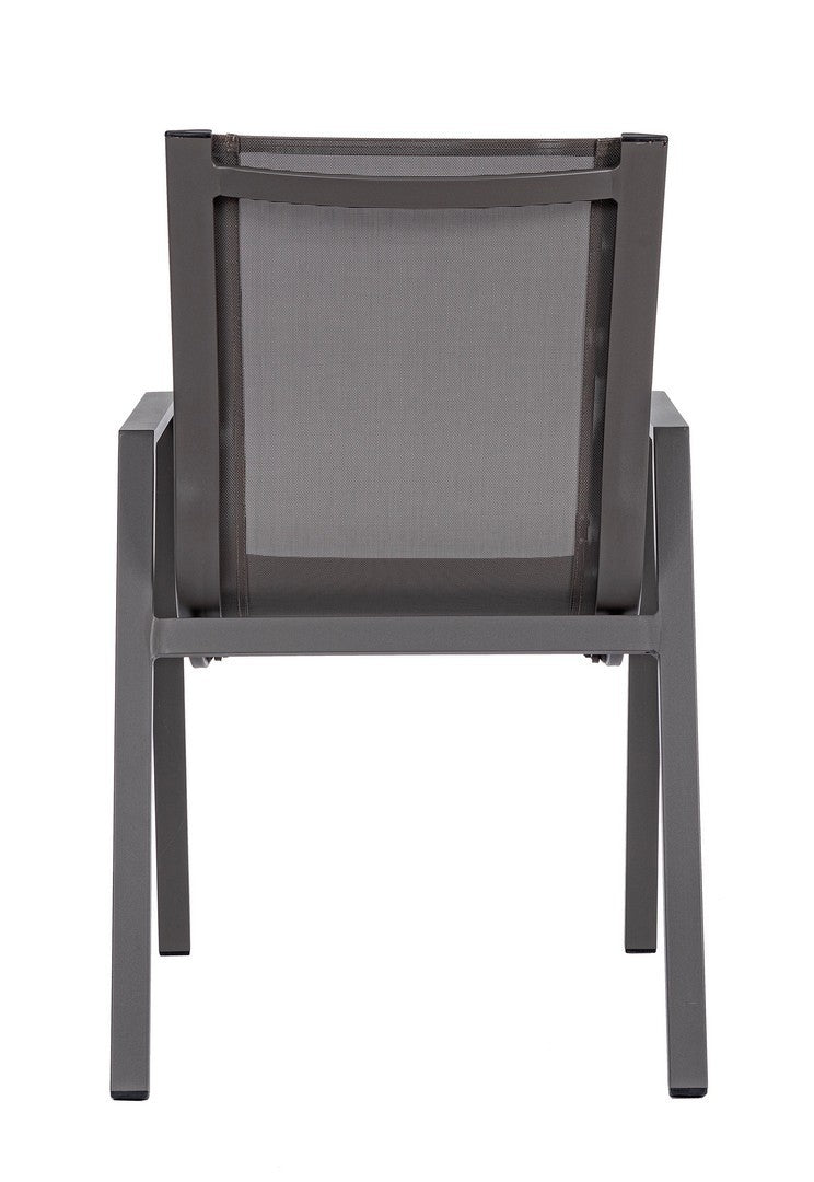 Set 6 scaune de gradina / terasa din metal si material textil Pelagius Grej, l55xA65,5xH88 cm (4)