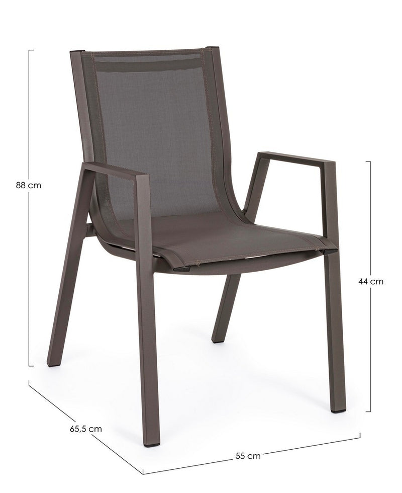 Set 6 scaune de gradina / terasa din metal si material textil Pelagius Grej, l55xA65,5xH88 cm (9)