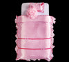 Set cuvertura pat copii si 2 perne decorative Lady Pink & CLKTR-SET-CUVERTURA-LADY-PINK