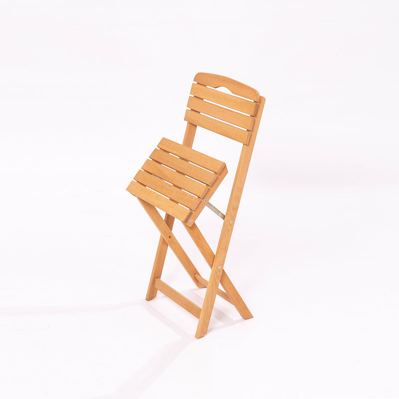 Set masa + 2 scaune pliabile pentru gradina / terasa, din lemn de fag, MY002 Natural, L60xl60xH72 cm (3)