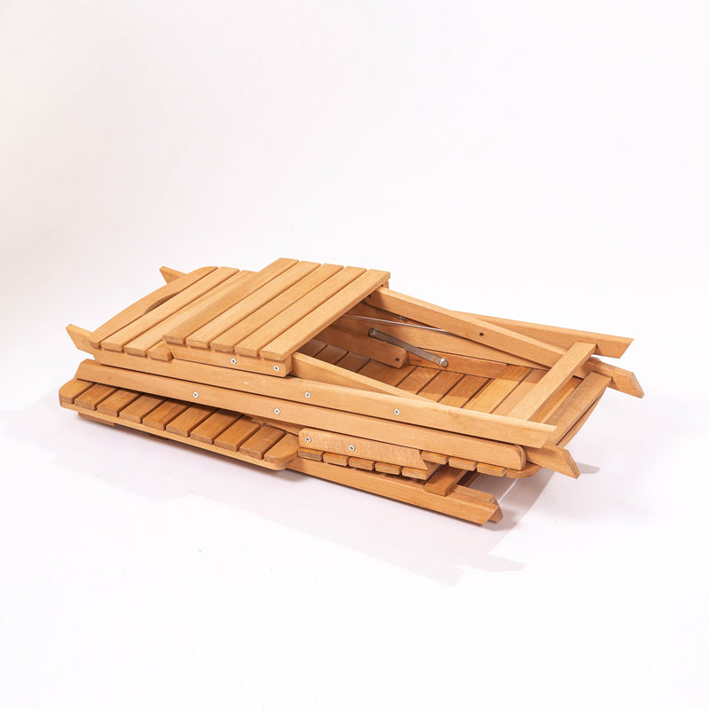 Set masa + 2 scaune pliabile pentru gradina / terasa, din lemn de fag, MY002 Natural, L60xl60xH72 cm (5)