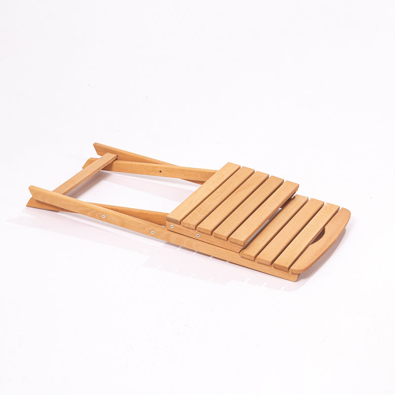Set masa + 2 scaune pliabile pentru gradina / terasa, din lemn de fag, MY002 Natural, L60xl60xH72 cm (4)