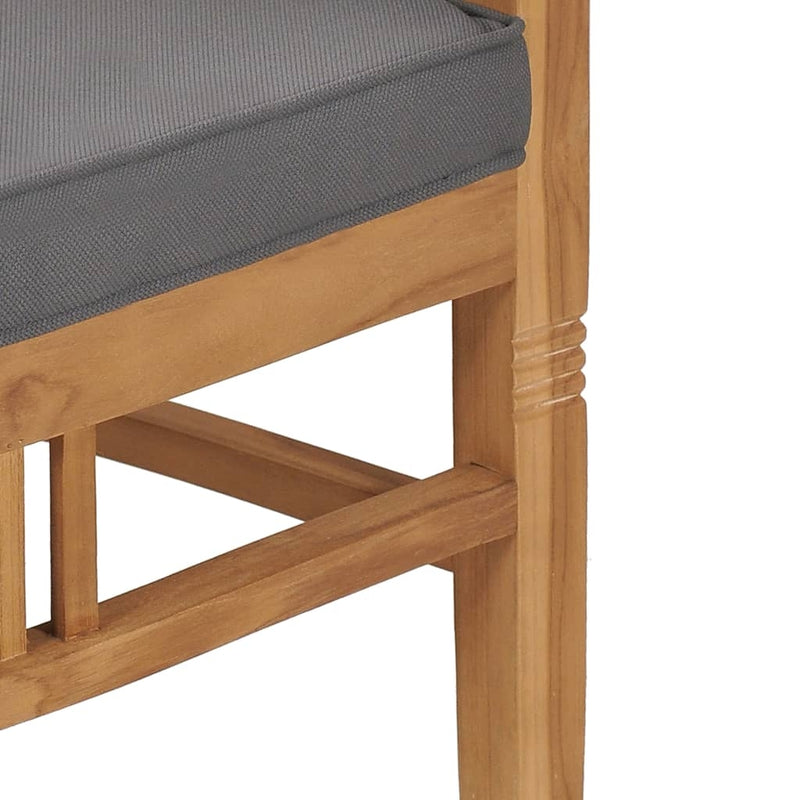 Set masa de gradina / terasa din lemn de tec, Adela Natural + 2 scaune de gradina, Janice Natural / Gri Inchis, Ø80xH75 cm (11)