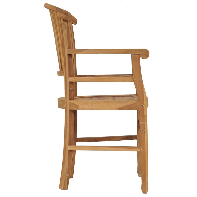 Set masa de gradina / terasa din lemn de tec, Adela Natural + 2 scaune de gradina, Keri Natural, Ø80xH75 cm (8)