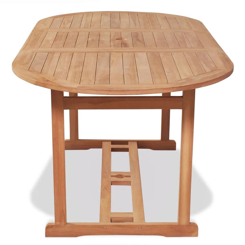 Set masa de gradina / terasa din lemn de tec + 6 scaune pliabile de gradina, Alma Natural, L180xl90xH75 cm (3)