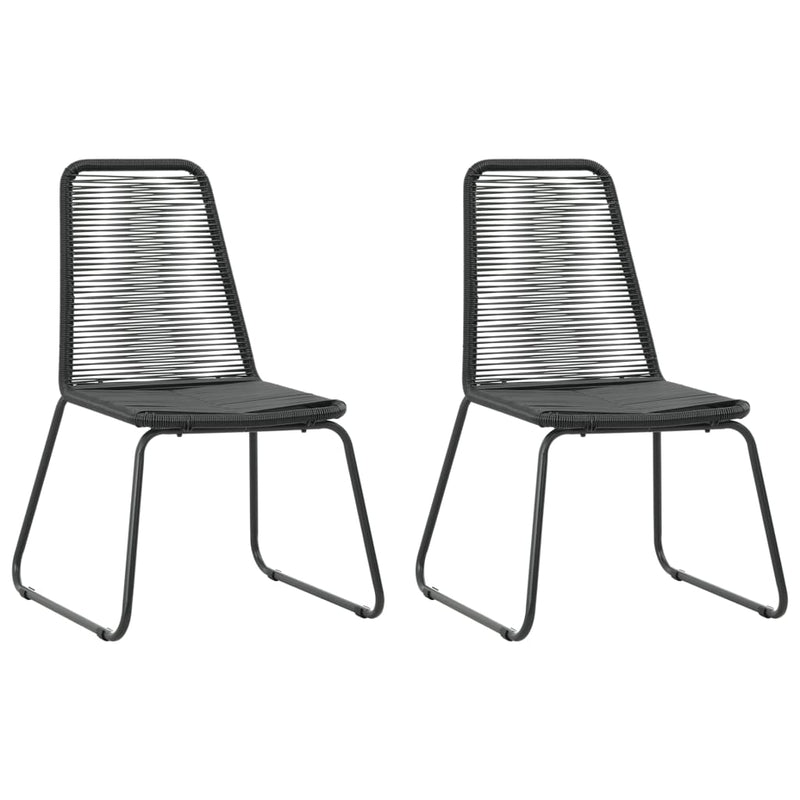 Set masa de gradina / terasa din sticla si otel, Milan Negru + 2 scaune de gradina din ratan PVC si otel, Rin Negru, L80xl80xH74 cm (4)