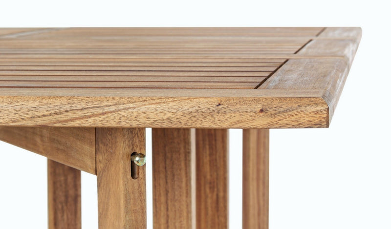 Set masa extensibila + 4 scaune pliabile pentru gradina / terasa, din lemn de salcam, Noemi Natural, L90xl33-60-90xH74 cm (13)