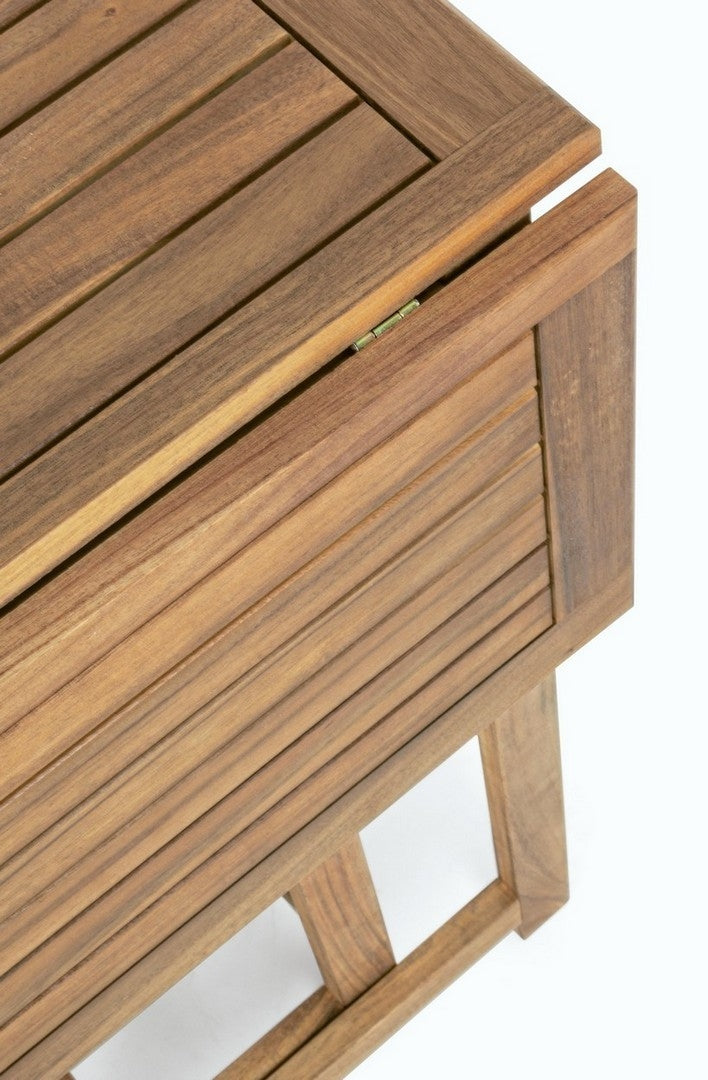Set masa extensibila + 4 scaune pliabile pentru gradina / terasa, din lemn de salcam, Noemi Natural, L90xl33-60-90xH74 cm (12)