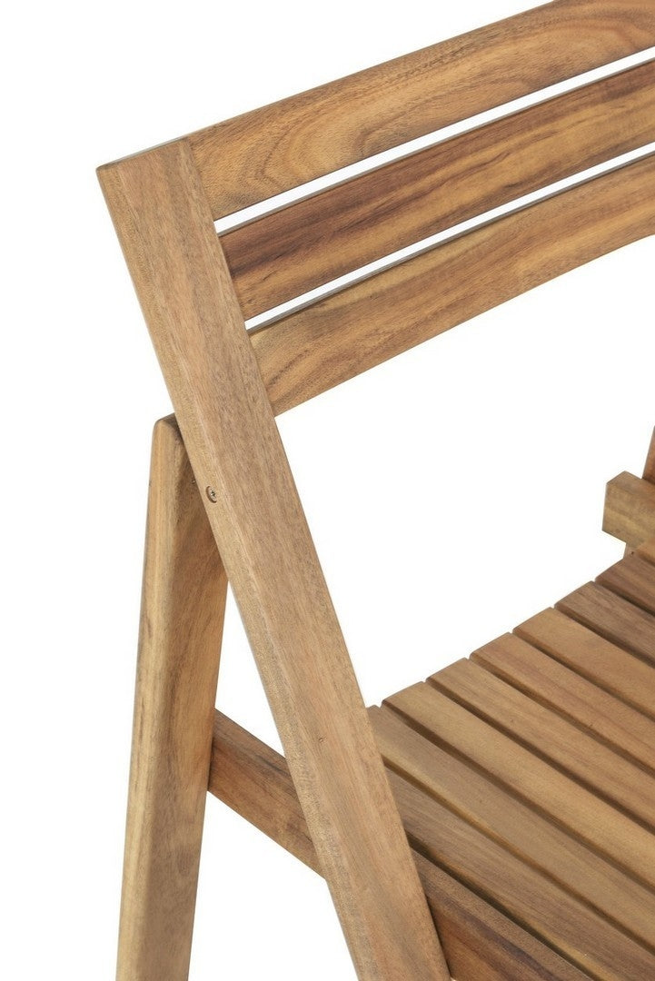 Set masa extensibila + 4 scaune pliabile pentru gradina / terasa, din lemn de salcam, Noemi Natural, L90xl33-60-90xH74 cm (10)