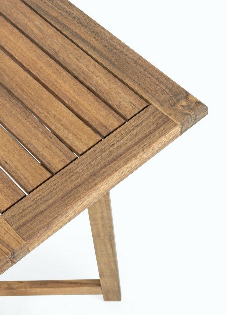 Set masa extensibila + 4 scaune pliabile pentru gradina / terasa, din lemn de salcam, Noemi Natural, L90xl33-60-90xH74 cm (8)