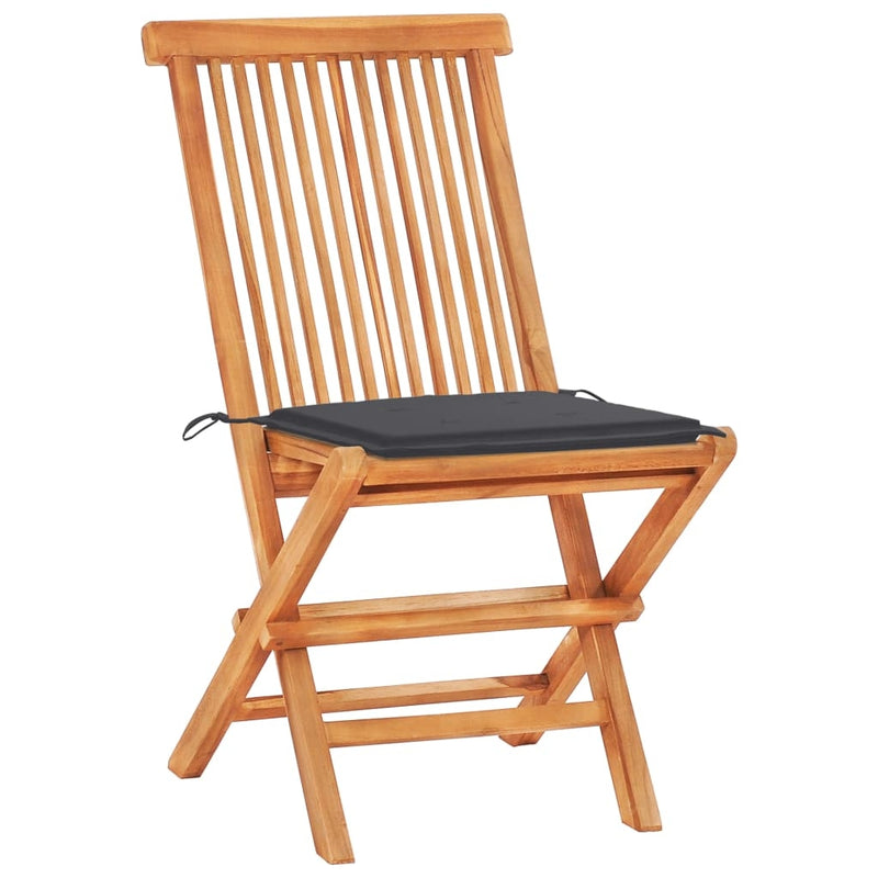 Set masa + 2 scaune pliabile pentru gradina / terasa, din lemn de tec, Arlo Natural / Antracit, L60xl60xH65 cm (7)