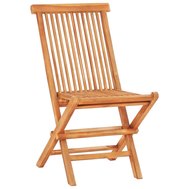 Set masa + 2 scaune pliabile pentru gradina / terasa, din lemn de tec, Arlo Natural / Bej, L60xl60xH65 cm (8)