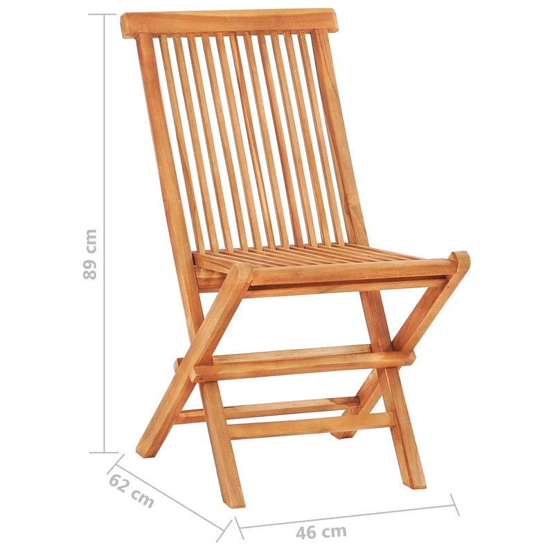 Set masa + 2 scaune pliabile pentru gradina / terasa, din lemn de tec, Arlo Natural / Gri, L60xl60xH65 cm (13)