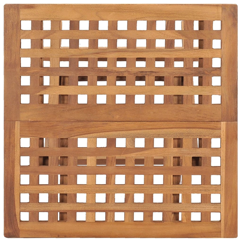 Set masa + 2 scaune pliabile pentru gradina / terasa, din lemn de tec, Gino Natural / Gri, L50xl50xH50 cm (4)