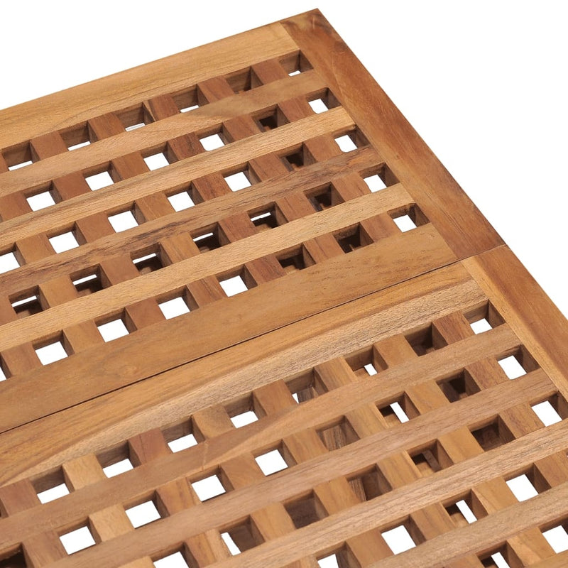 Set masa + 2 scaune pliabile pentru gradina / terasa, din lemn de tec, Gino Natural / Gri, L50xl50xH50 cm (5)
