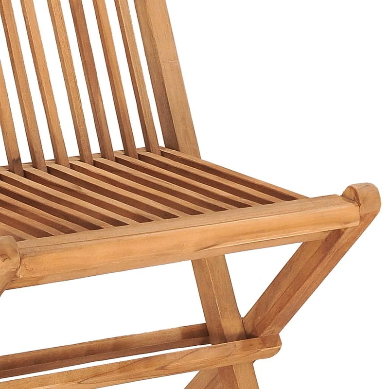 Set masa + 2 scaune pliabile pentru gradina / terasa, din lemn de tec, Gino Natural / Gri, L50xl50xH50 cm (8)