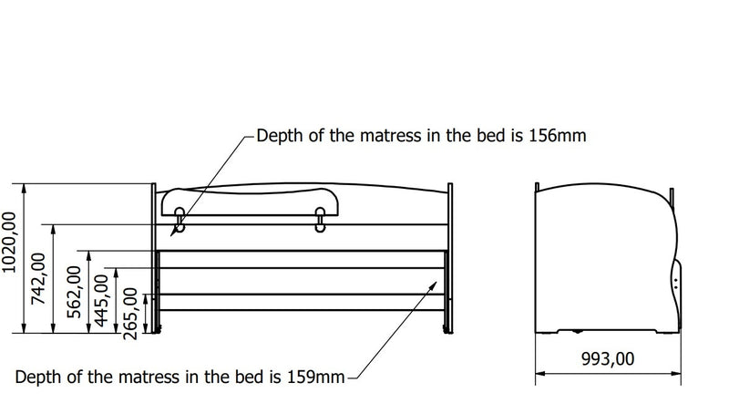 Set Mobila dormitor din pal, pentru copii, 9 piese, Kiki Alb / Fag, 200 x 90 / 190 x 80 cm (10)