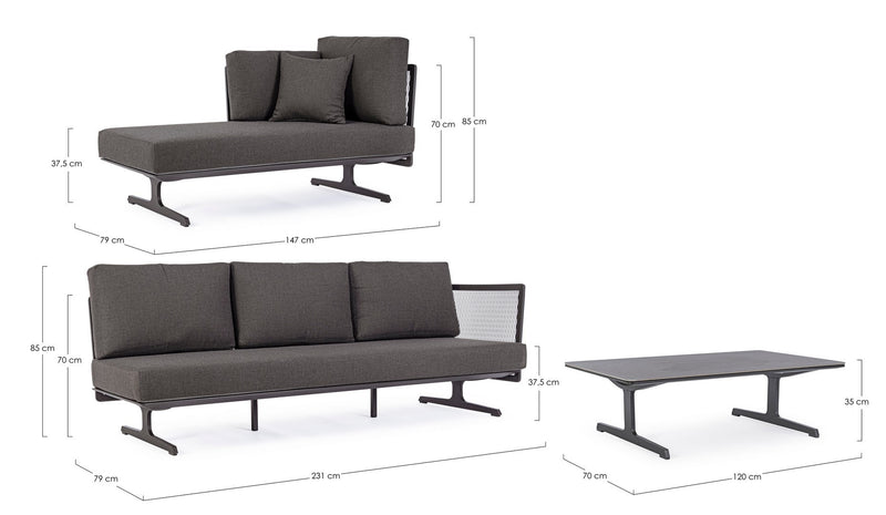 Set mobilier modular pentru gradina / terasa Althea Antracit, coltar 5 locuri + masa de cafea (16)
