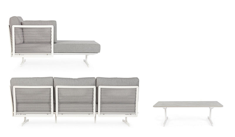 Set mobilier modular pentru gradina / terasa Althea Gri / Alb, coltar 5 locuri + masa de cafea (12)
