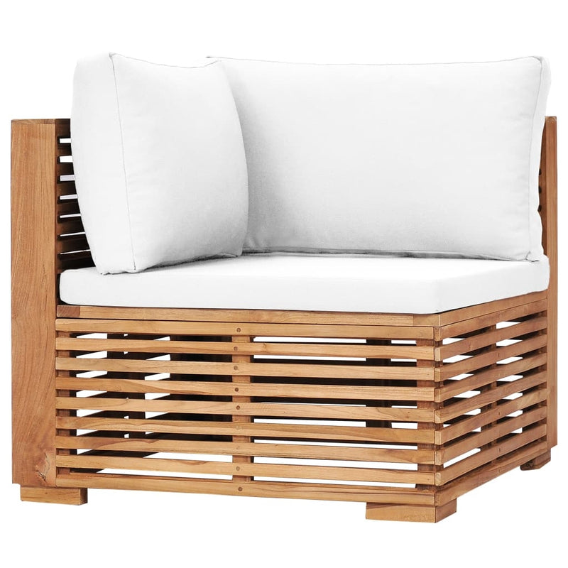 Set mobilier modular pentru gradina / terasa, Kurtis Natural / Crem, canapea 2 locuri + taburet (2)