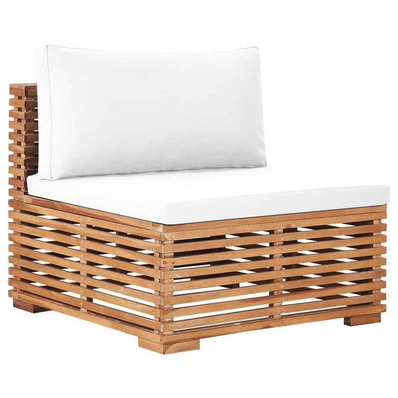 Set mobilier modular pentru gradina / terasa, Kurtis Natural / Crem, canapea 2 locuri + taburet (3)