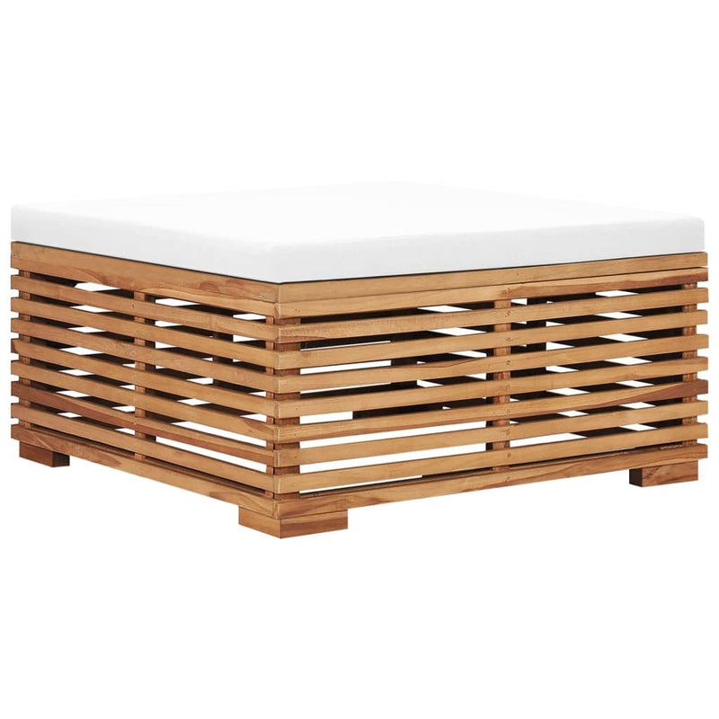 Set mobilier modular pentru gradina / terasa, Kurtis Natural / Crem, canapea 2 locuri + taburet (4)