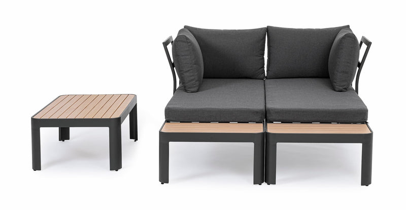 Set mobilier modular pentru gradina / terasa, Narelle Antracit / Natural, coltar 4 locuri + masa de cafea (8)