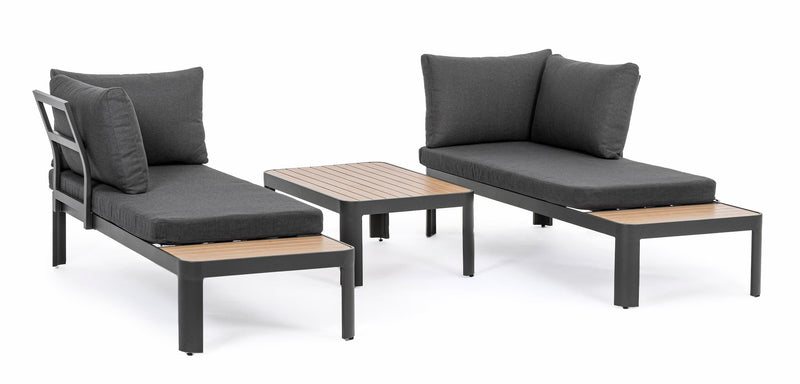 Set mobilier modular pentru gradina / terasa, Narelle Antracit / Natural, coltar 4 locuri + masa de cafea (6)