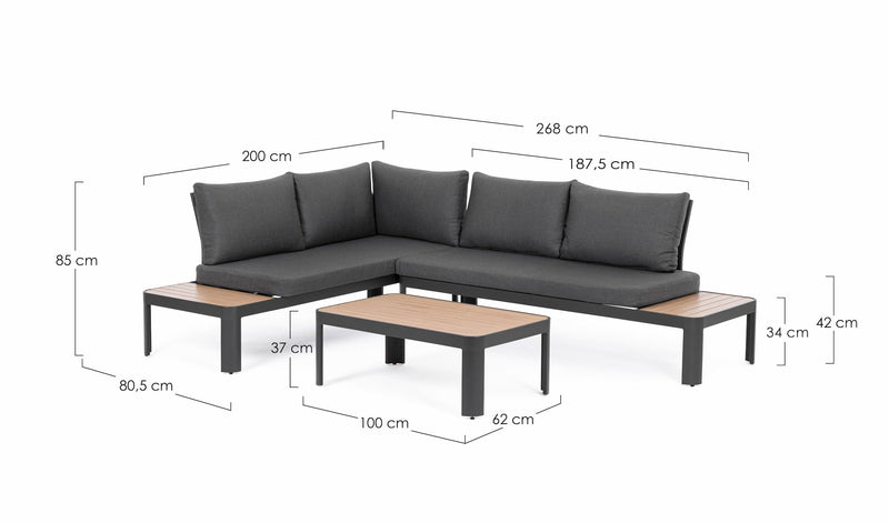 Set mobilier modular pentru gradina / terasa, Narelle Antracit / Natural, coltar 4 locuri + masa de cafea (17)