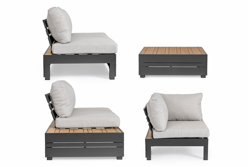 Set mobilier modular pentru gradina / terasa, Osten Gri / Natural / Antracit, coltar 5 locuri + masa de cafea (4)
