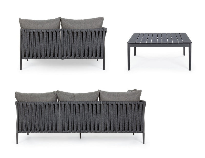 Set mobilier modular pentru gradina / terasa Rafael Antracit, coltar 5 locuri + masa de cafea (7)