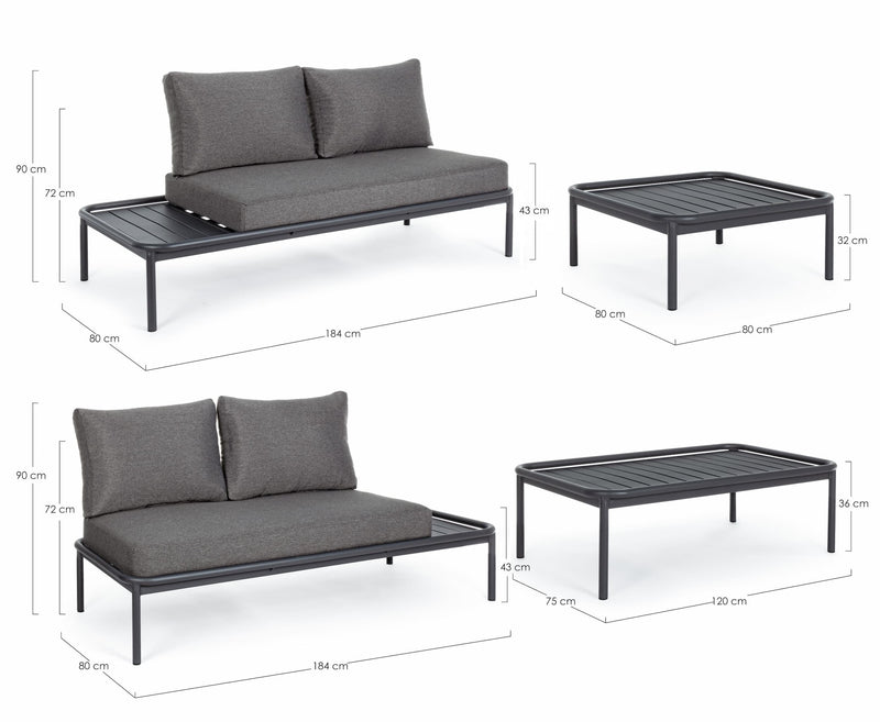 Set mobilier modular pentru gradina / terasa, Rodrigo Antracit, coltar 4 locuri + masa de cafea (9)
