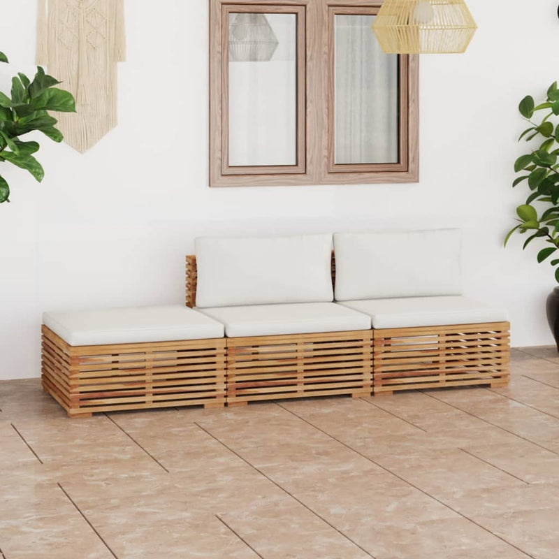 Set mobilier modular pentru gradina / terasa, Thomas Natural / Crem, canapea 2 locuri + taburet (1)