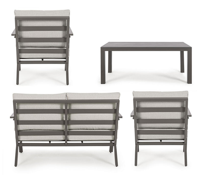 Set mobilier pentru gradina / terasa, Harleys Gri / Grej, 2 fotolii + canapea 2 locuri + masa de cafea (4)